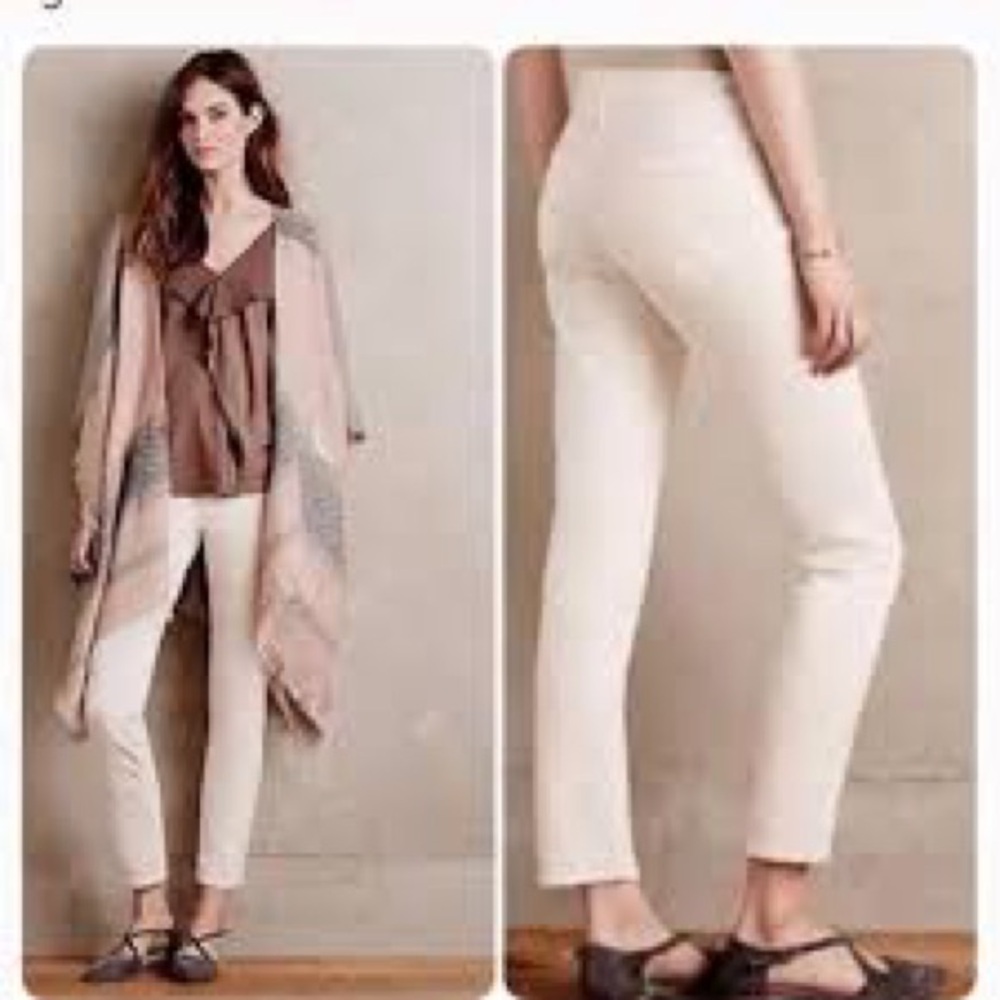 Ag Adriano Goldschmied The Stevie Ankle White Corduroy Pants Size 28